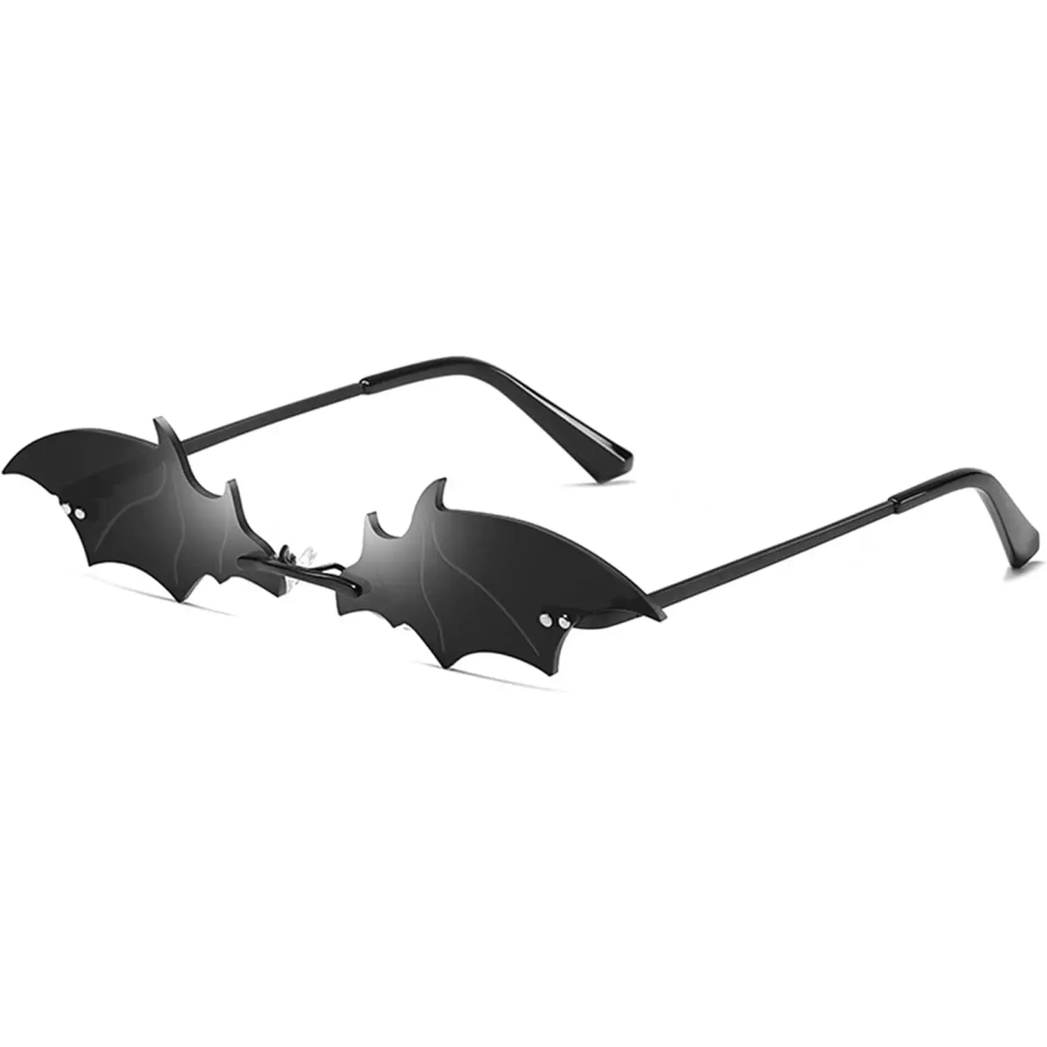 Wheelless Fashion Sunglasses Women Men's Party Gothic Bats Flowerless Cream Frameless Glasses Fashion Flame Flame Glasses Protective