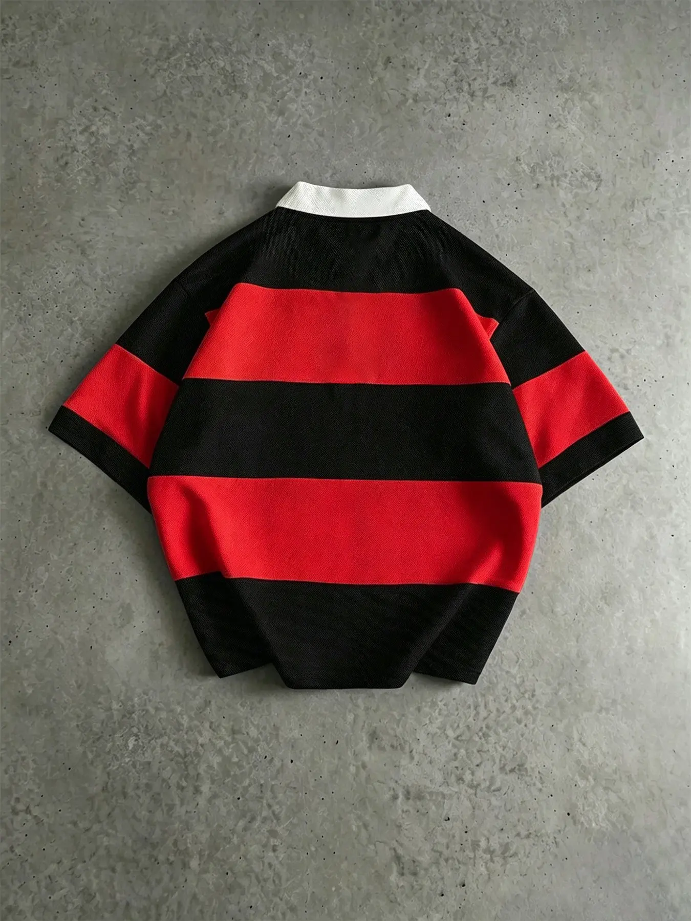 Men's Fashion Summer Retro Rugby Stripe Polo Shirt, 90s College Street Style, Unisex, Multiple Colors, Casual Slim Fit