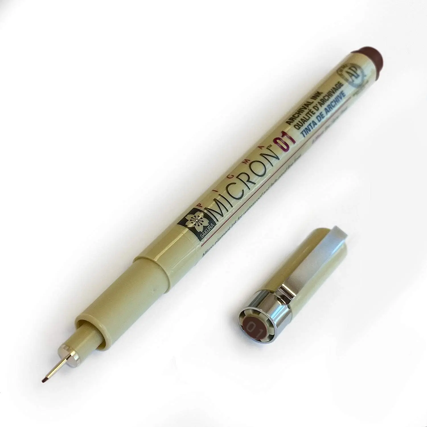 Micron Pigment Fineliners - 0.1mm Sepia Fine Tip Markers, High Detail Drawing Tool [Pack of 3]