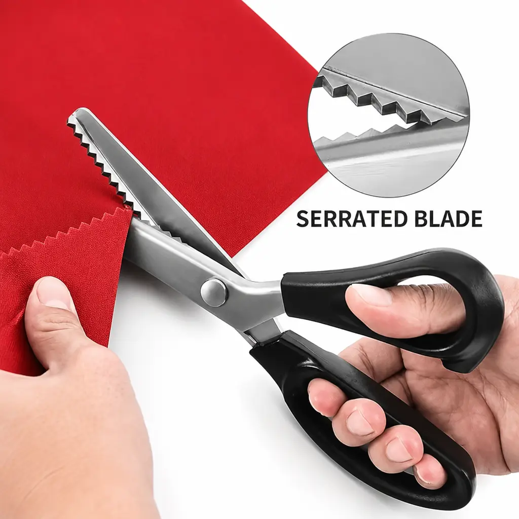 Stainless Steel Zig Zag Scissors with SerratedTeeth - Perfect for DIY Crafts, Lace, Dressmaking,Sewing & Tailoring - Durable & Sharp, LaceCrafting Tooll Sharp Cutting Tooll DurableCraftsmanship, S Sewing Tools, Sewing SuppliesCrafts, Sewing Products