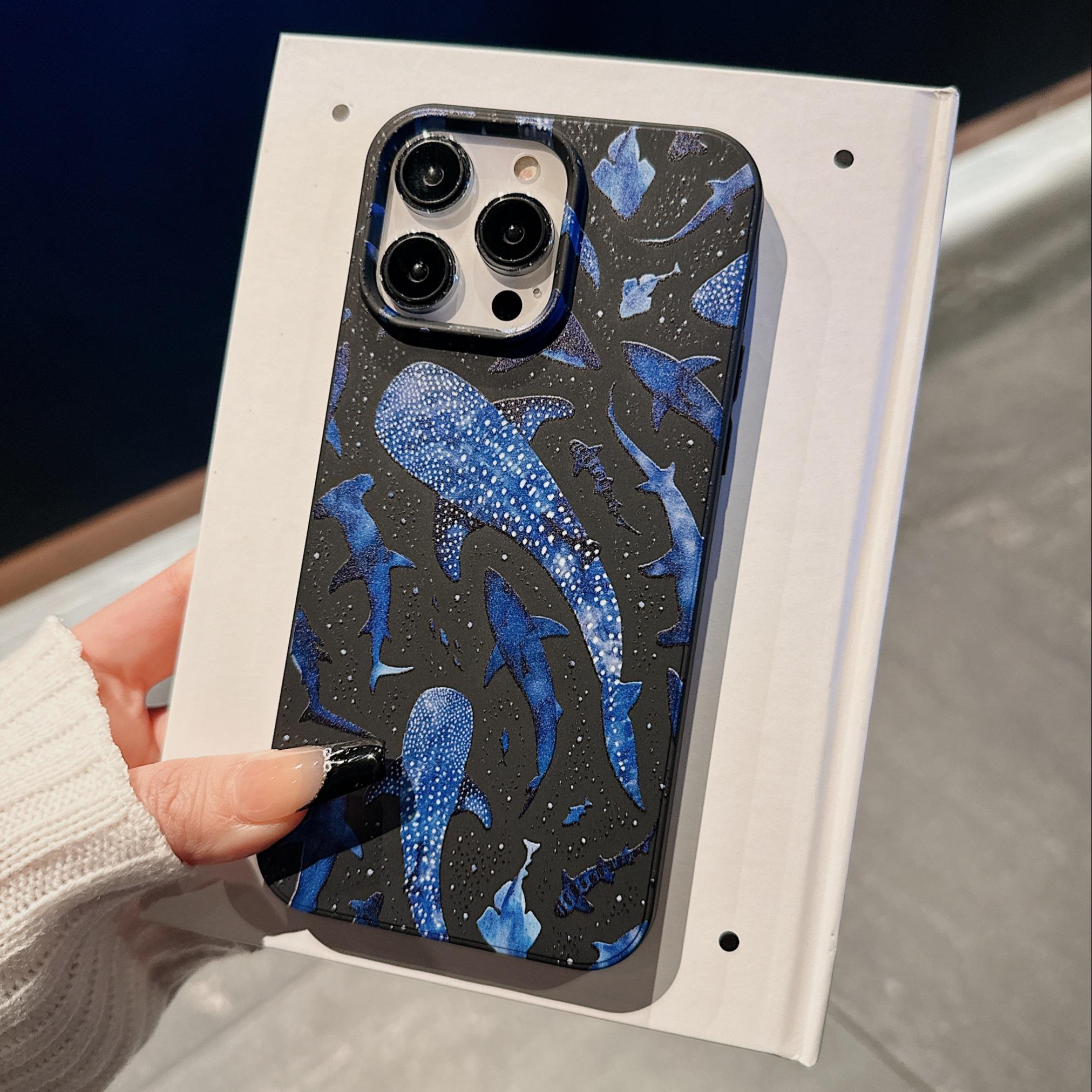 Dolphin Pattern Phone Case, Decorative Phone Protector Cover, Phone Accessories Compatible with iPhone 11 12 13 14 15 Pro Max 15 Plus, Casing