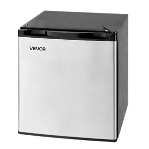 VEVOR Mini Fridge, 1.6 Cu. Ft, Single Door Compact Refrigerator, Adjustable Temperature, Metal Shelf, Energy Efficient Small Refrigerator, Reversible Door, Low Noise, for Bedroom, Office, Stainless
