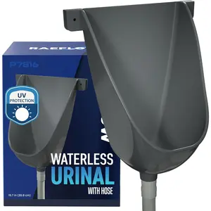 UV Resistant Waterless Outdoor Plastic Urinal with Hose, Male Urine Diverter Portable Urinal for Garage, Bathroom, Outdoor Toilet Use