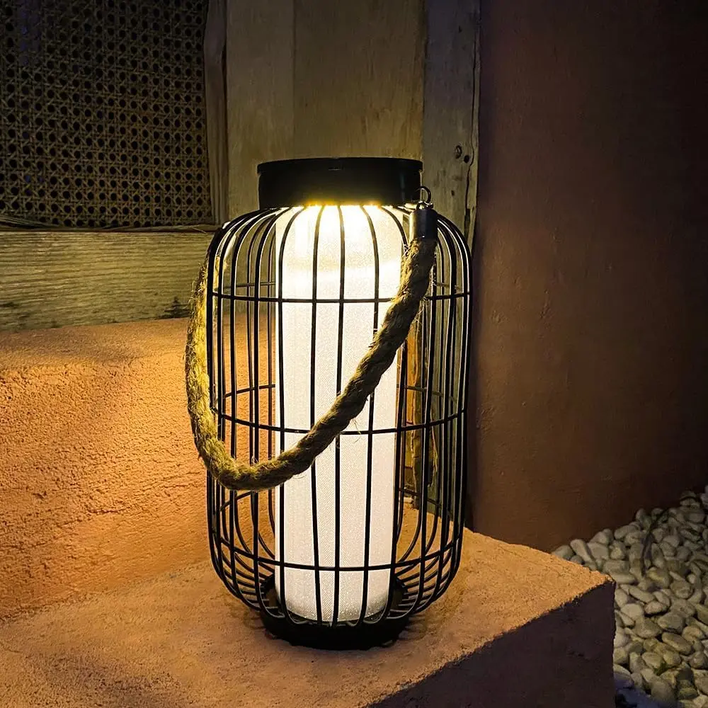 Large Solar Lanterns Outdoor ,  Solar  Lantern | 14 inch Tall, Dusk-to- Auto /Off, Up to 10 Hour Runtime, Warm Ambient Glow, IP44 , Front Porch & Patio Decor