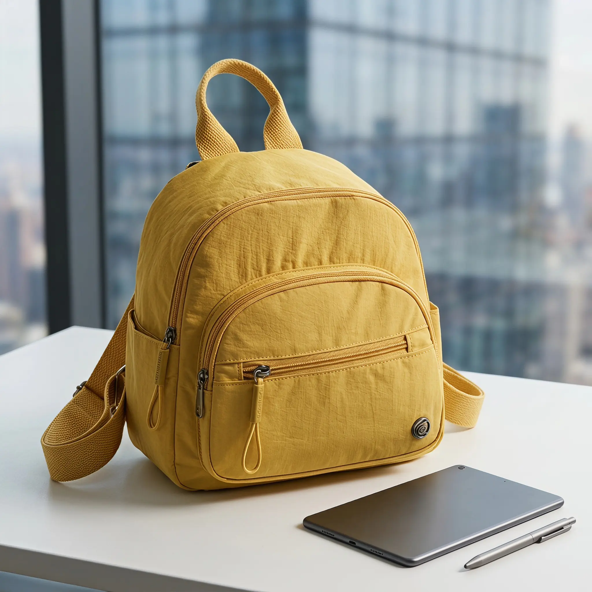 Women's Mini Backpacks, Lightweight Nylon Casual Daypack, Compact Multi-Pocket Water-Resistant Chest Bag, Fits 8-Inch Laptop (Under 20L), Cozy Everyday Essential, Spring 2025 Solid Color, Curved Shoulder Straps, Unisex, Backpacks For Women