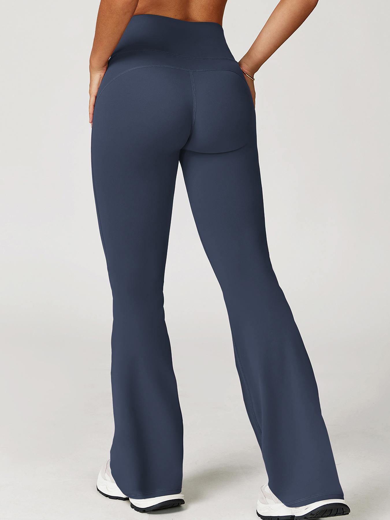 Women's Solid Color Bell Bottom Flare Leg Pants, Casual Comfy Breathable Tight-fitting Yoga Pants, Ladies Bottoms for Indoor Outdoor Wear, Casual Fitted Trousers, Boot Cut Pants