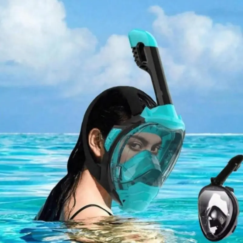 Full Dry Dive Mask, Full Face Snorkel Mask for Swimming, Anti-Fog Lens, 180-Degree Vision, Ideal for Water Sports, Diving Gear, Snorkeling Gear