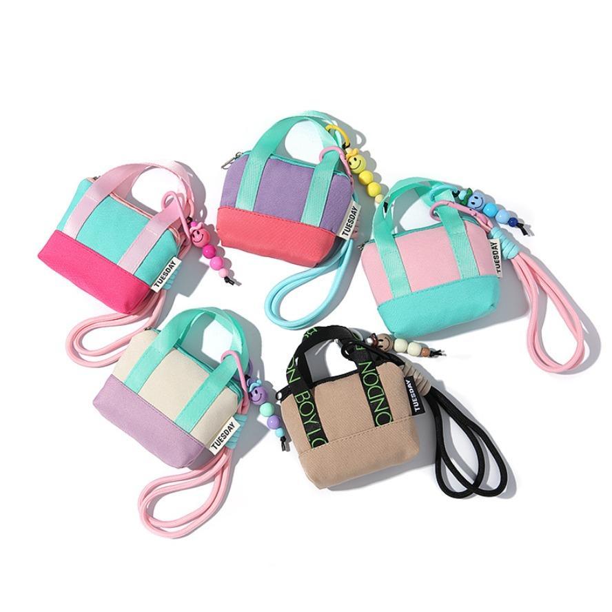 Dopamine Pink Mini Handbag, Multifunctional Purse with Coin & Card Holder Storage