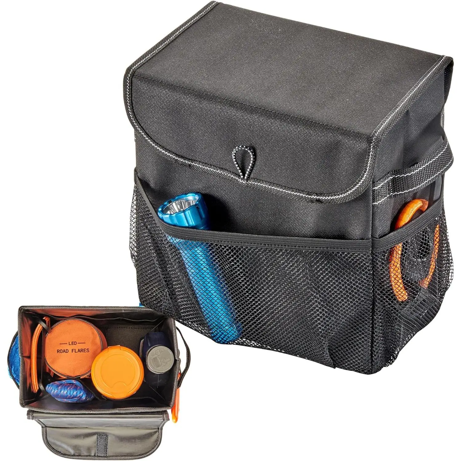 Carganizer Small  Storage Bin with Lid for Trunk, Front Seat or Backseat | Multipurpose Compact  Organizer Holds Driving Essentials, Cleaning Supplies,  Items and  Needs