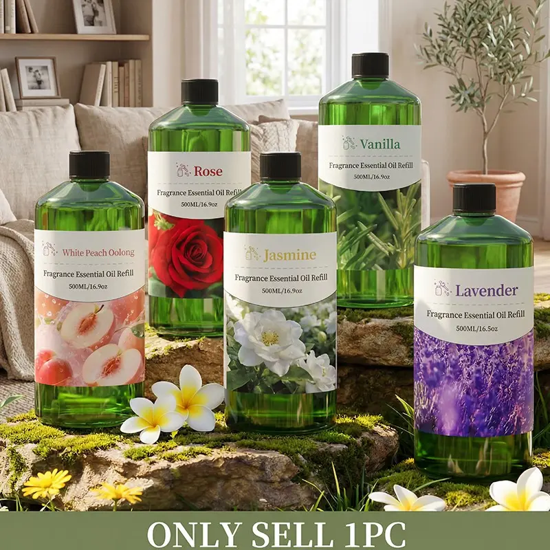 Aromatherapy Essential Oil Refill, Large Capacity; High Concentration for Long-Lasting Fragrance; Suitable for Home, Hotel, and Office Use; Compatible with All Types of Diffusers; Available in Multiple Scents; Perfect Gift