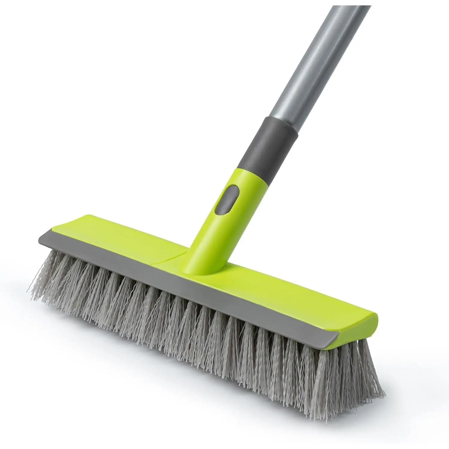 Floor Scrub Brush with 57" Long Handle, 2 in 1 Scrape and Deck Brush Floor Scrubber for Cleaning Smooth Concrete, Carpet, Patio, Kitchen Wall and Tile