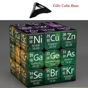 3x3x3 Magic Puzzle Cube Math Chemistry Element Physical Kids Puzzle Cube with Base Magico Cubo Children's Gifts Educational Toys