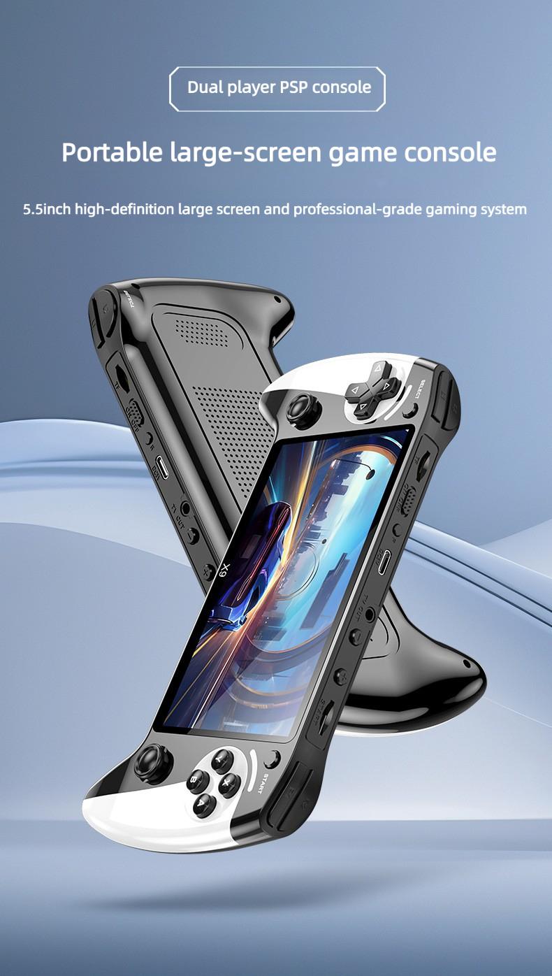 X9 Handheld Game Console 128GB – 5.5" HD Screen Portable Retro Gaming System with Built-in Games, 8+ Emulators Support, Game Boy/PSP/FC Classic Games, Perfect Gamer Stuff for Kids & Family Fun