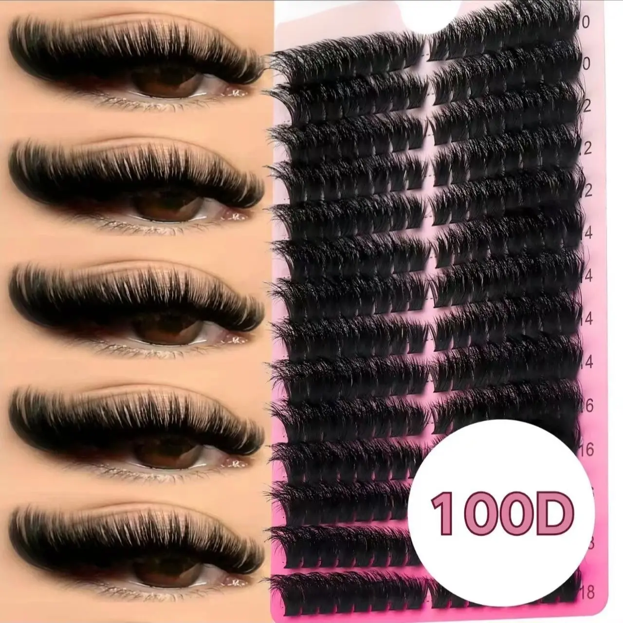 224pcs High Capacity D Curl Lash Clusters, Long-Lasting Wispy Curling Fake Lashes, Cute Chic Extensions for Eye Makeup, Enlarge Eyes Cosmetics
