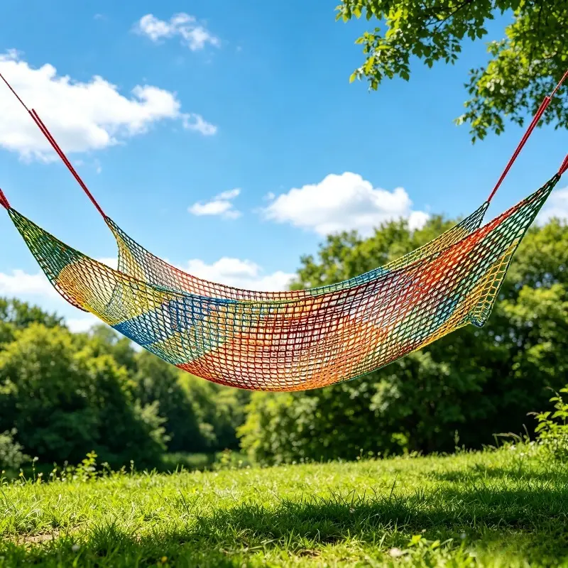Double layer bold colored climbing protection net tied with high load-bearing, wear-resistant, tear resistant scenic area, jungle treehouse, amusement park, courtyard suspension bridge, adventure project, crowd, children's climbing safety amusement net