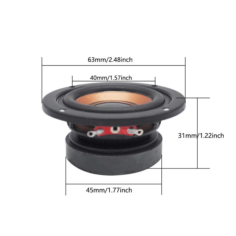 2 pcs/lot 63mm 4 5W Speakers Subwoofer 45 Core Magnetic Round Bass Loudspeaker DIY Mini Portable Bluetooth Speaker
