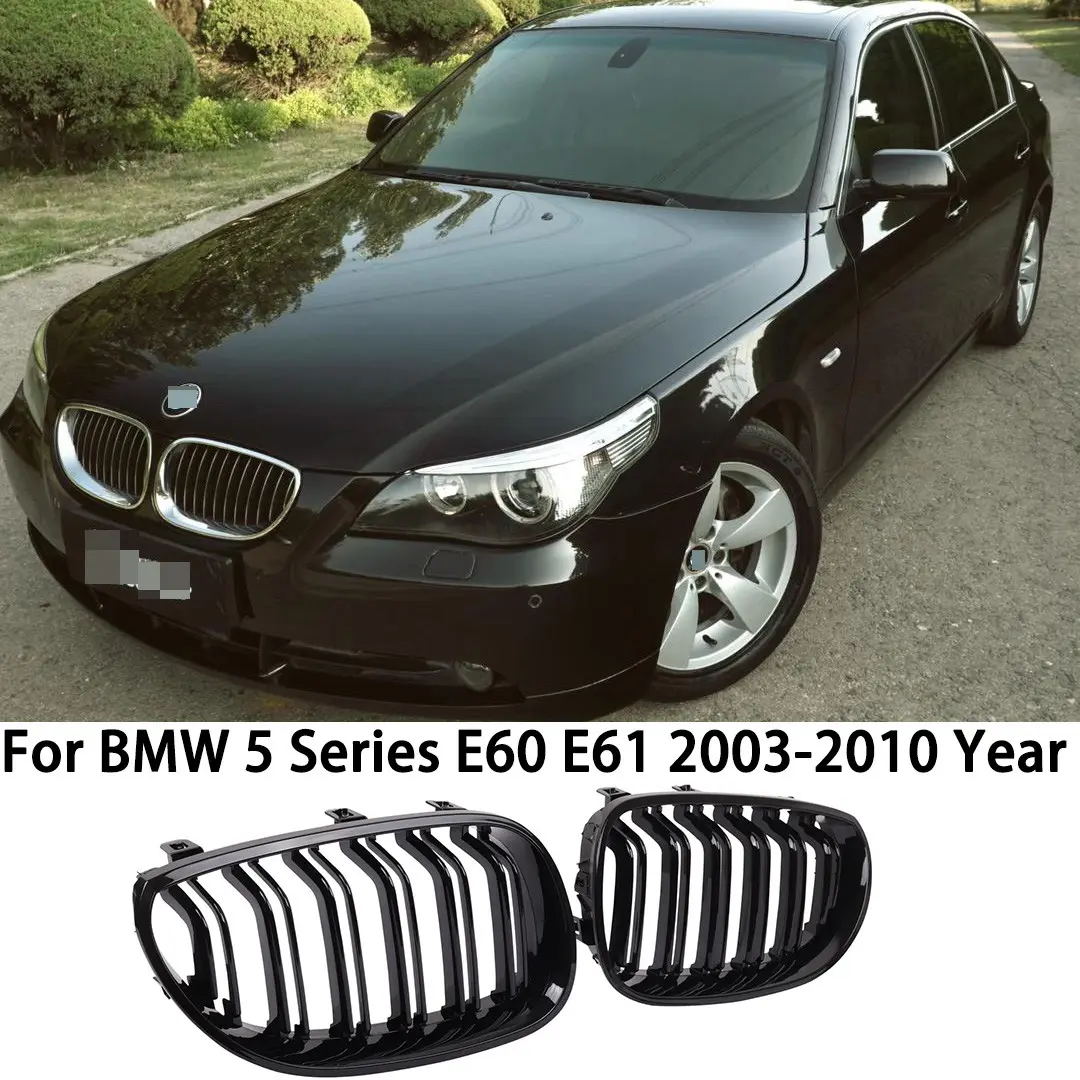 Glossy Front Grille for Bmw 5 Series E60 E61 M5 520i 535i 550i 2003-2010, High-Quality Replacement Part, Durable Design, Automotive