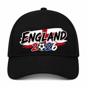 England 2026 Soccer Baseball Cap, Black Adjustable Football Fan Hat, Game Day Gift for Men Women