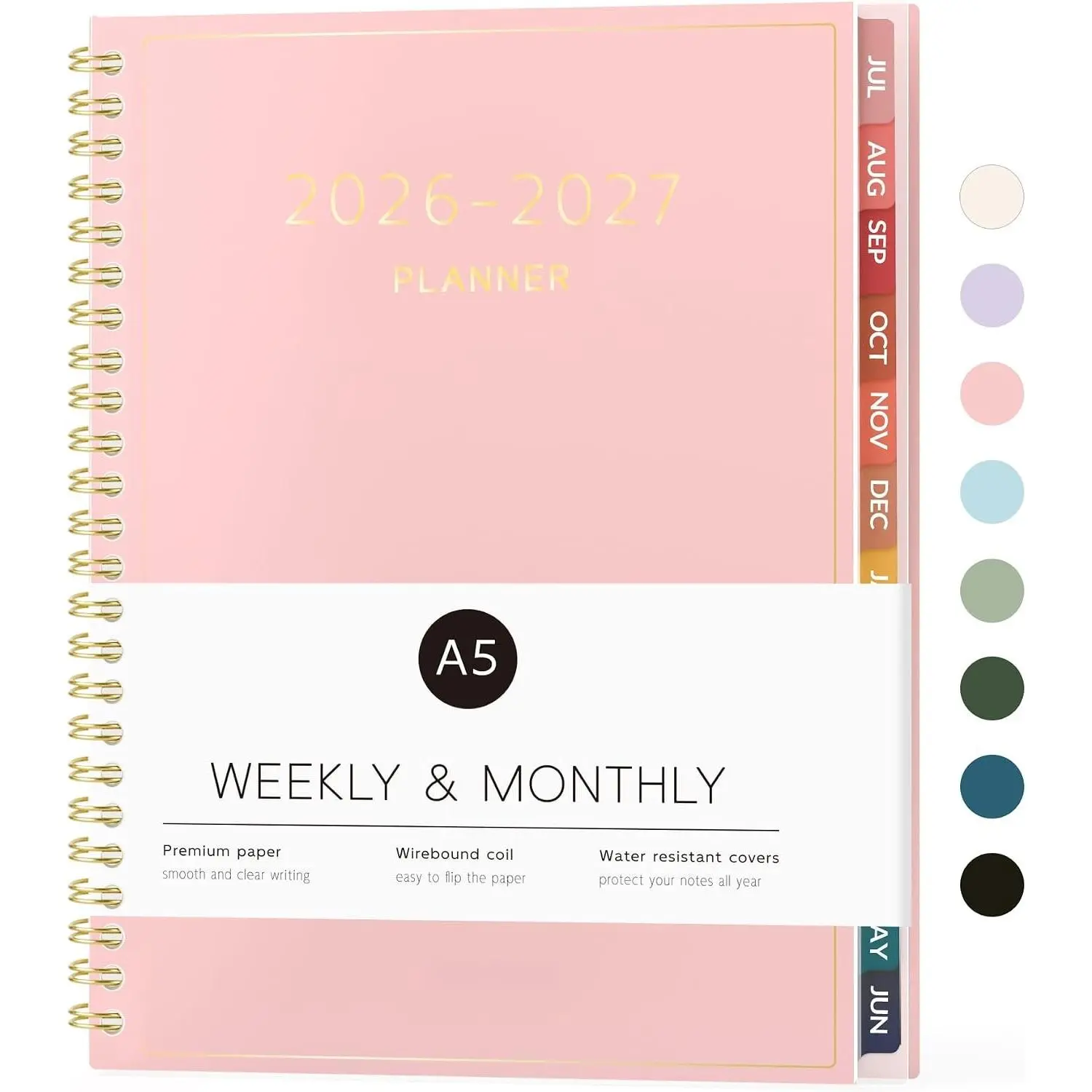 Academic Planner 2026-2027, Weekly & Monthly Calendar Planner, July 2026-June 2027, 6" X 8", Daily Agenda Book, Flexible Cover Notebook, College School Teacher Student Organizer A5,