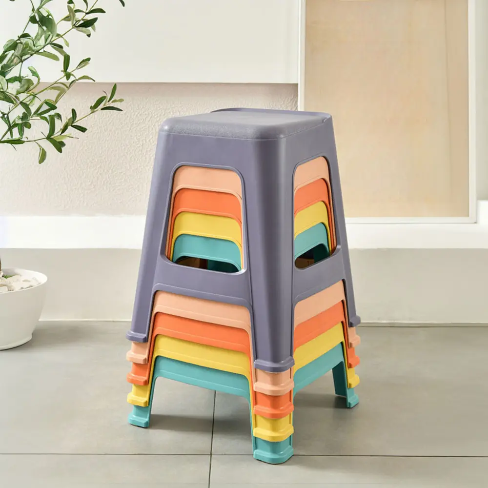 10 Pack Stackable Classroom Stools, 18.8 Inch Colorful Plastic Nesting Stools, Portable Backless Chairs for Kids, Flexible Seating Furniture for Kindergarten, Elementary School, Middle School, Office, Home, Space Saving Stackable Chairs for Students, Lear