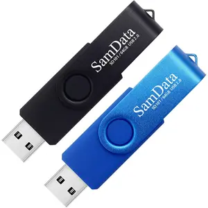 64GB USB Flash Drives 2 Pack 64GB Thumb Drives Memory Stick Jump Drive with LED Light for Storage and Backup (2 Colors: Black Blue)