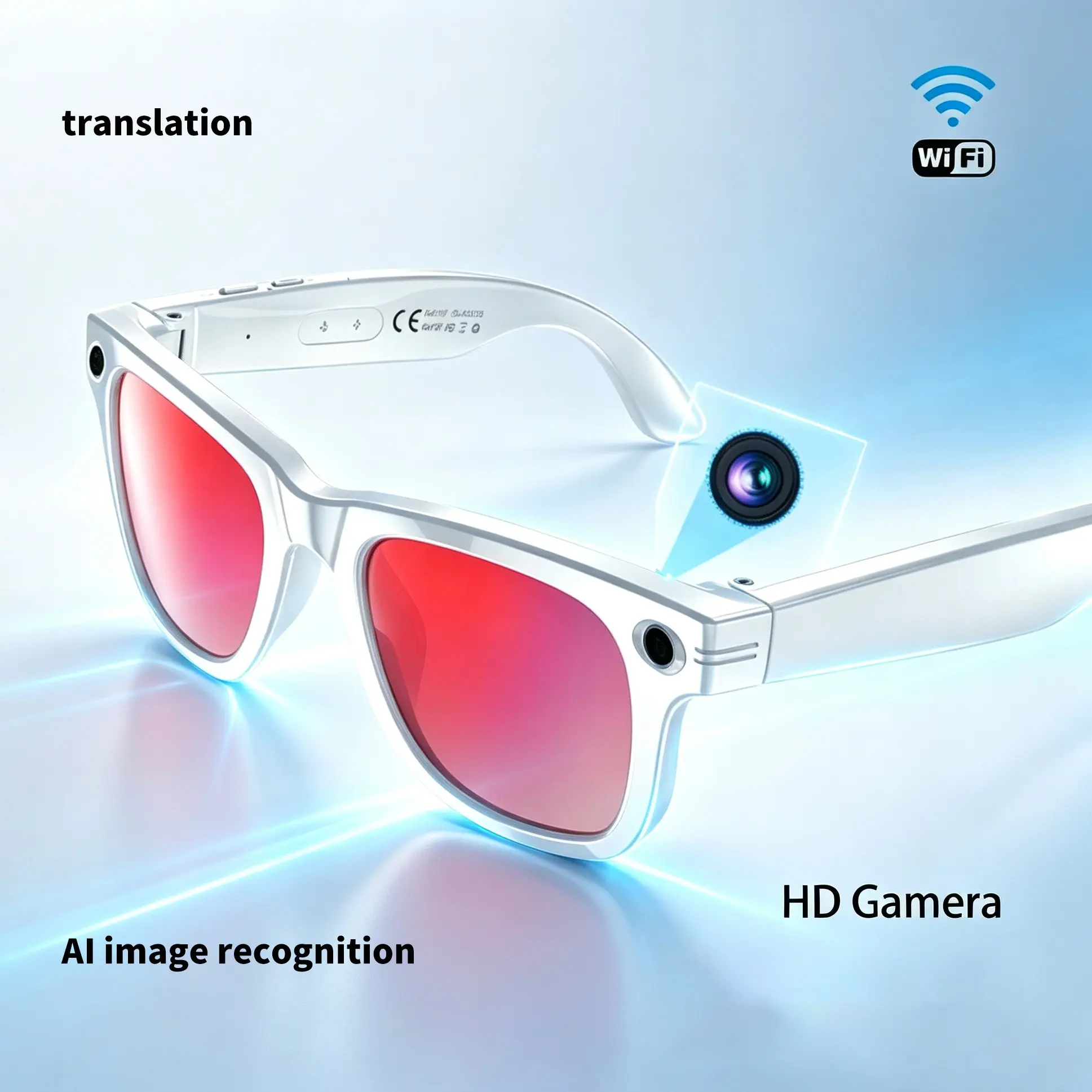 W610 Smart Camera Glasses, 8mp HD Recording, Bluetooth-compatible V5.4, Color-Changing Lenses, WiFi Transmission, 290mah Battery, Outdoor Use, Gift Idea, AI Glasses with Camera