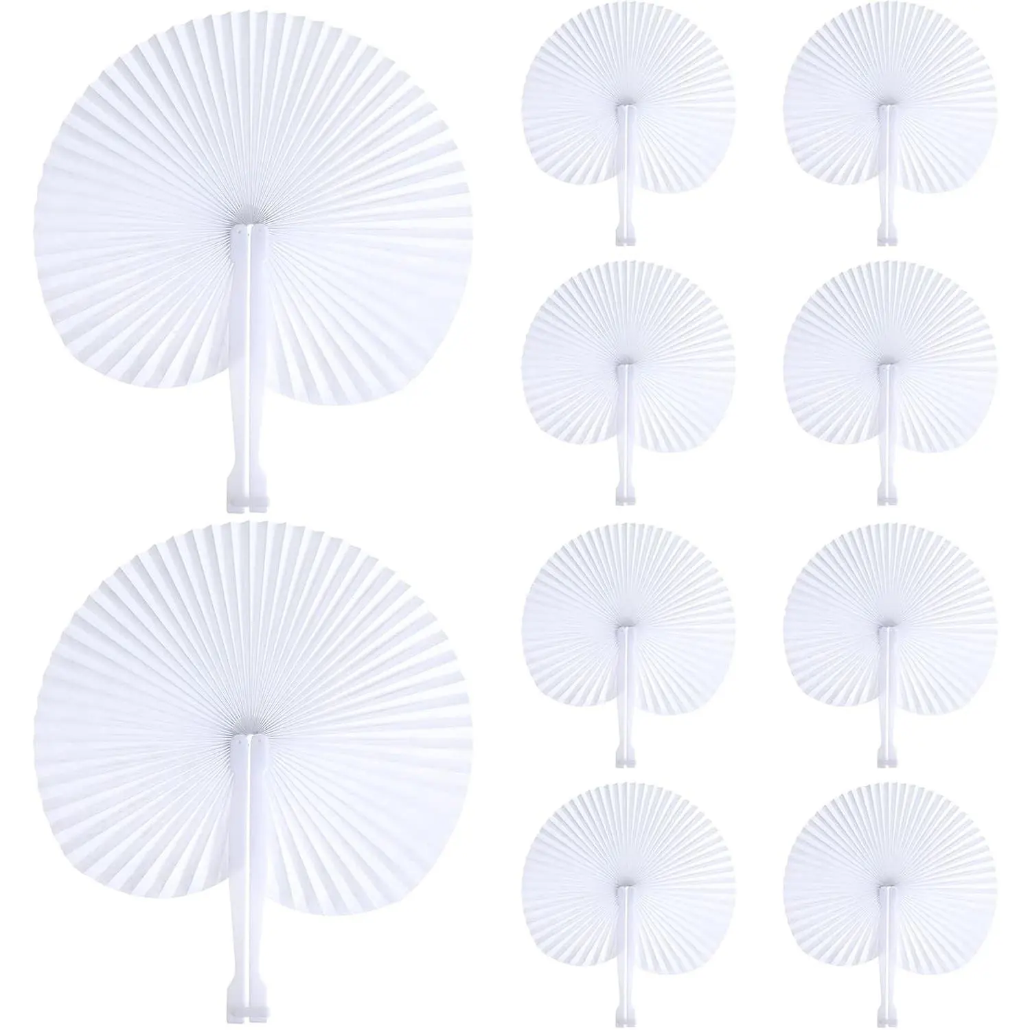 Yaegoo 60 PCS Folding Paper Fans, Folding Handheld Fans with Plastic Handle for Wedding Favor Birthday Party