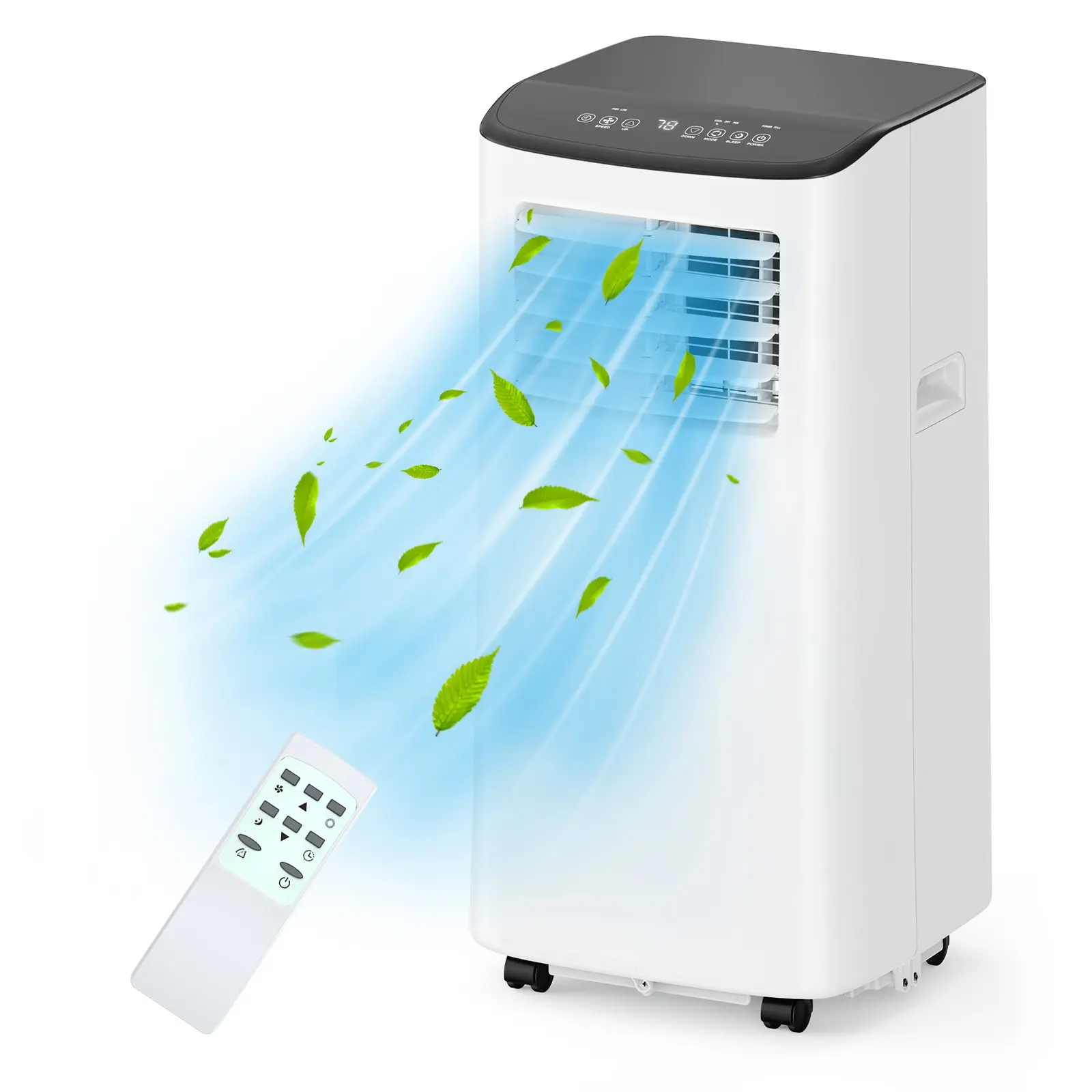 3-in-1 Portable Air Conditioner 8000 BTU – Cooling, Dehumidifier & Fan, Remote, 24H Timer, Window Kit, Quiet AC, Cools Up to 350 Sq.Ft, 120V/60Hz US Plug – White Cool Gray