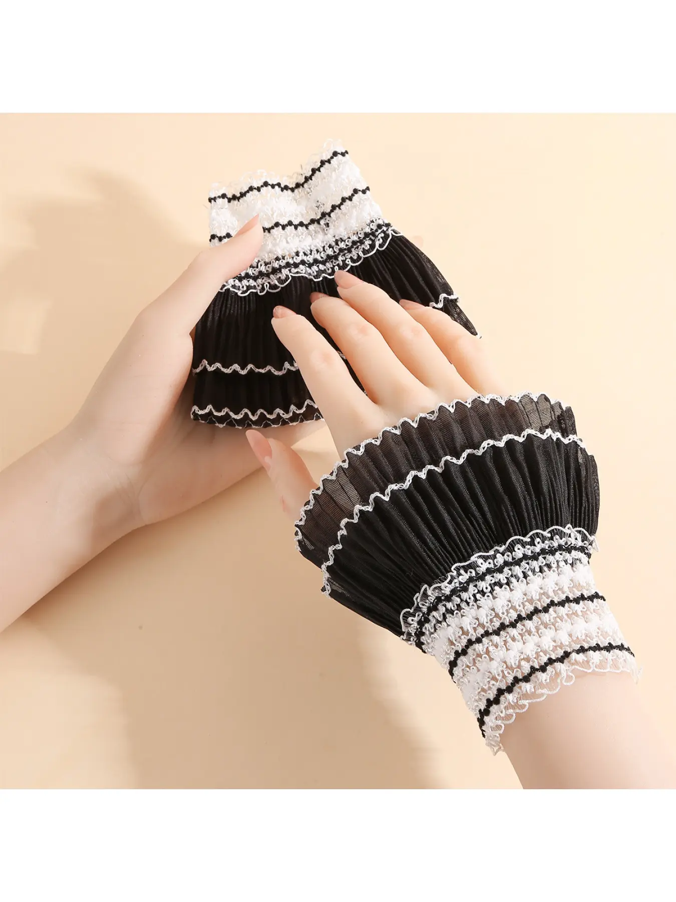 Versatile Casual Fake Sleeve Cuffs for Women, Lace Trim Decor Cuffs, Inner Match for Sweatshirts & Shirts