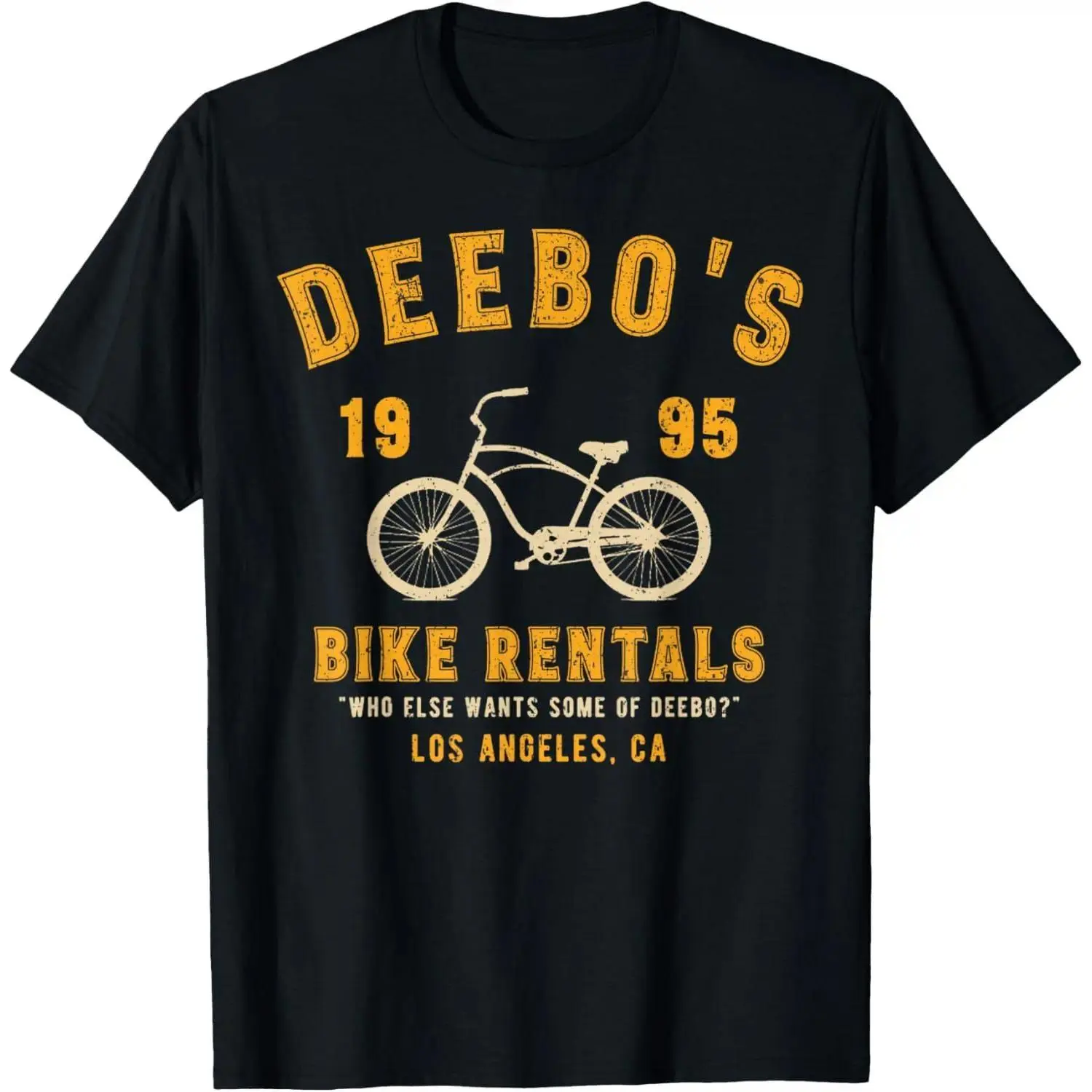 Men's Vintage Deebo's Bike Rentals Graphic T-Shirt - Breathable Classic Round Neck Casual Short Sleeve Sportswear, Unisex Retro Streetwear Top with Print Fabric for Sports & Outdoor Activities | TikTok Shop Deals, Relaxed Cut, Machine Wash