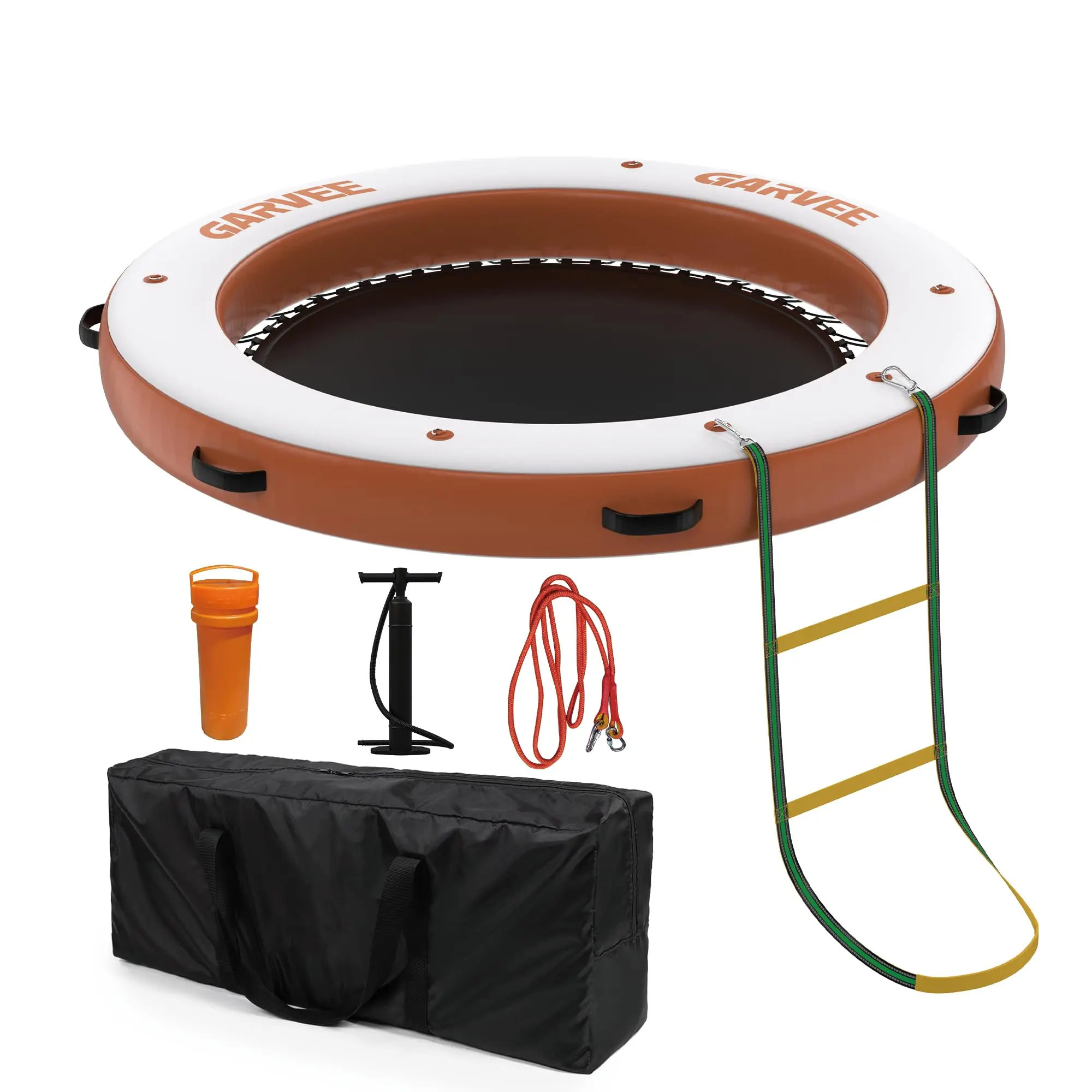 10FT/8FT Heavy Duty Inflatable Water Hammock Floating Dock Mesh, Sunchill Tanning Float Ring River Lake Raft, Pool Float Island Platform Pad Mat for Water Parties Pool Lake River Use