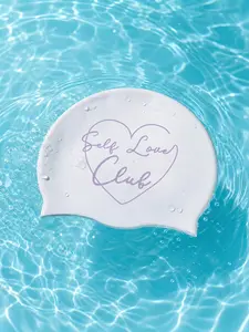 Unisex Silicone Swimming Cap, Swim Bonnet, Heart Pattern, High Elastic Waterproof Non-Slip, Wave Edge, Suitable for Pool, Outdoor Diving, Hot Springs