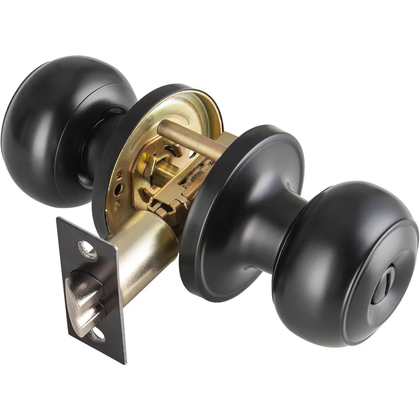 Black Door Knobs Interior Keyless, Door Knobs for Bathroom & Bedroom, Matte Black  Door Knob