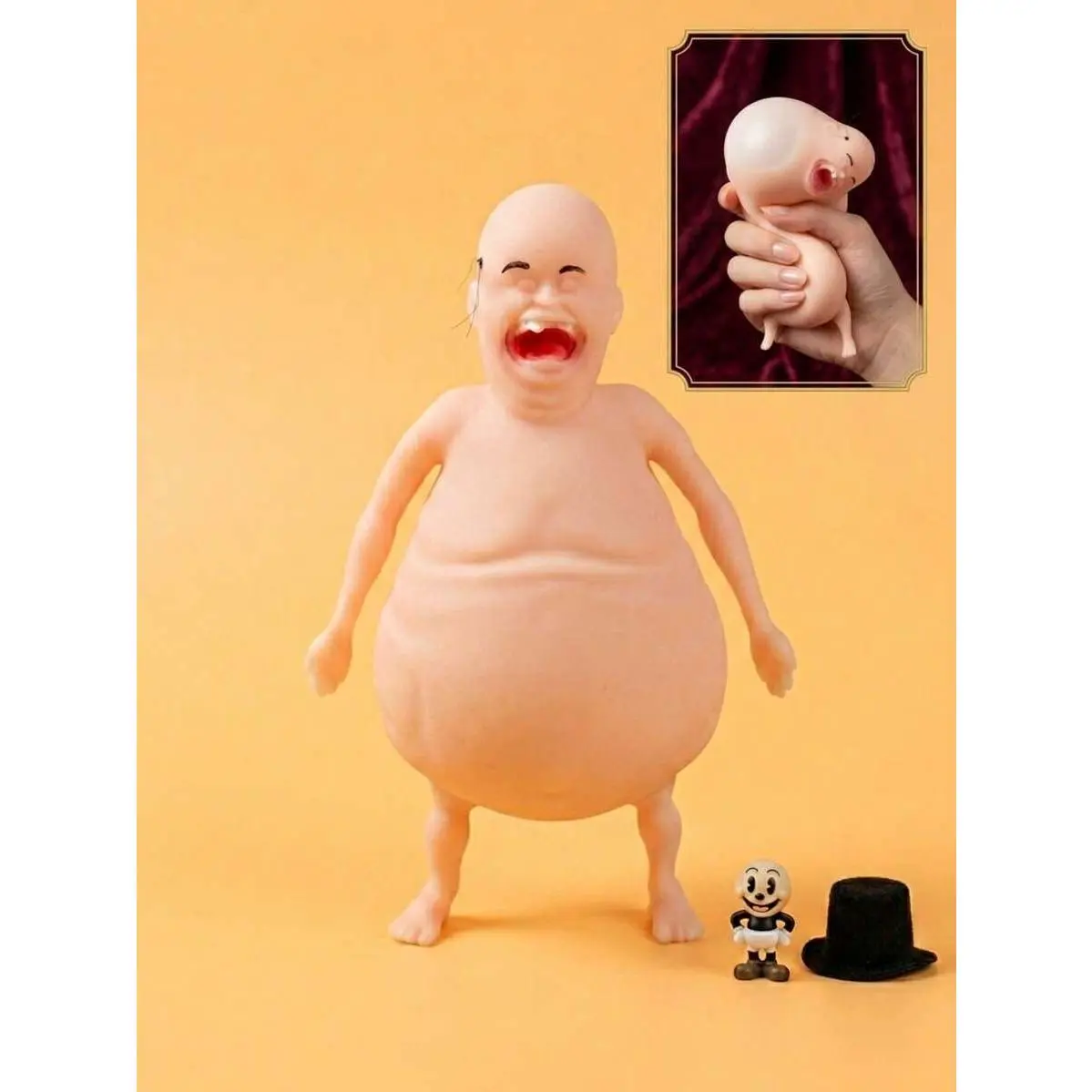 1 PC Funny Bald Man Squeeze Toy, Novel Human-Shaped Stress Relief Toy, Soft Elastic TPR Fingertip Toy, Humorous Prank Toy, Anxiety Relief Hand Gadget, Quirky Desk Decor, Perfect Prank Gift For Parties And Birthdays, Suitable For Children And Teens