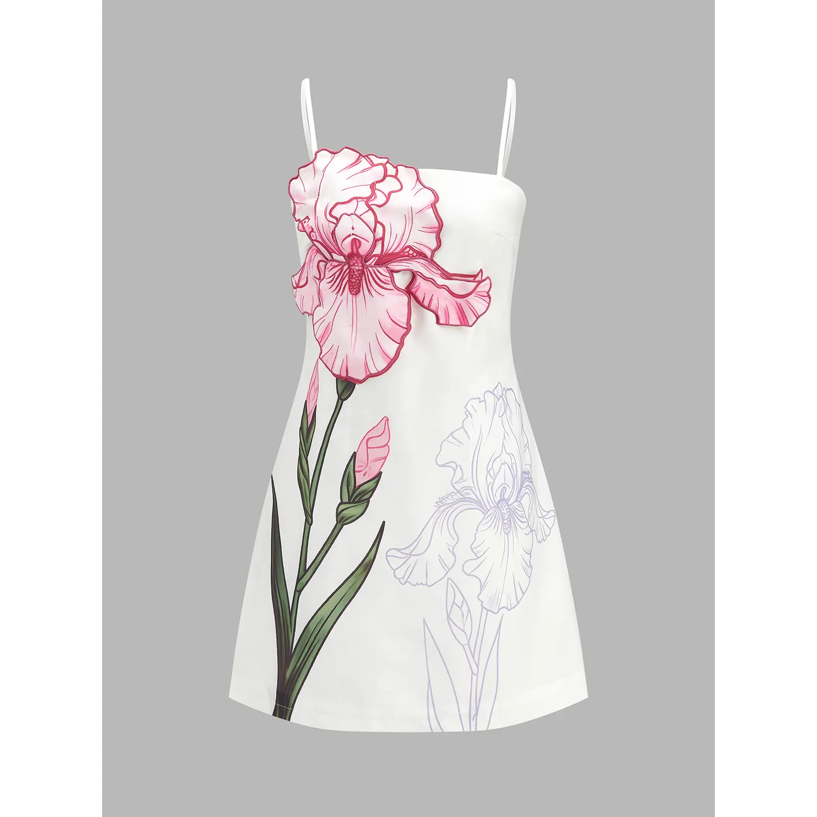3D Iris Appliqué Cami Mini Dress