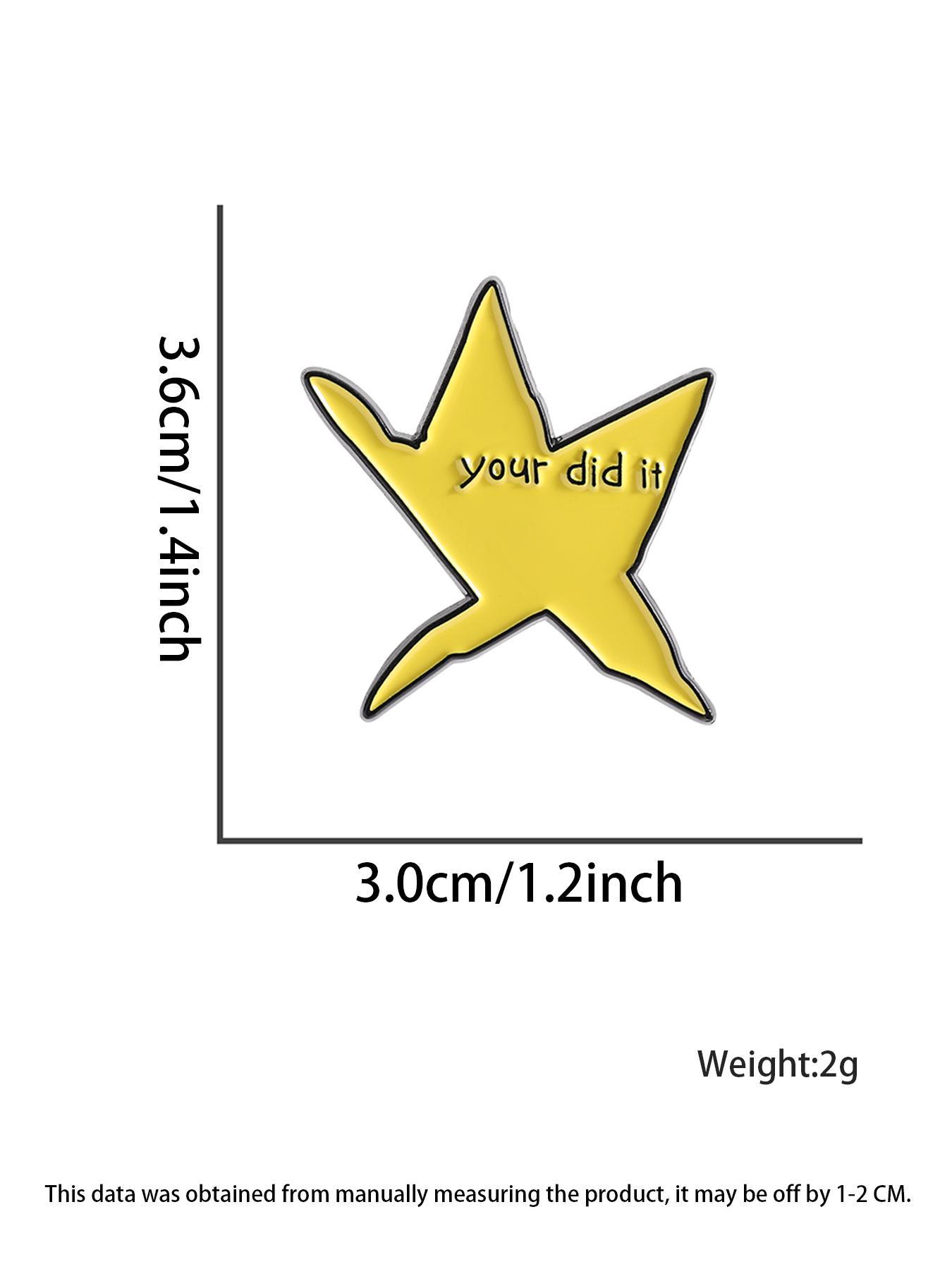 Star Shaped Brooch, Creative Star Design Brooch, Fashion Accessories for Women & Men, Cute Enamel Pin Suitable for Backpacks, Jeans, Scarves, Hats Decoration, Jewelry