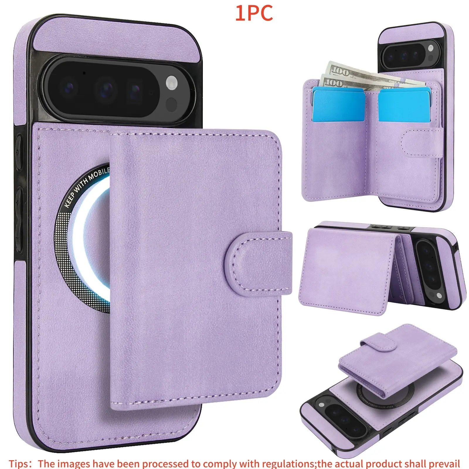 Two-In-One PU Leather Wallet Card Cash Phone Case, Compatible with Google Pixel Models, Includes Pixel 10/9 Pro Xl, Pixel 8 Pro, Pixel 10/9/8/6a