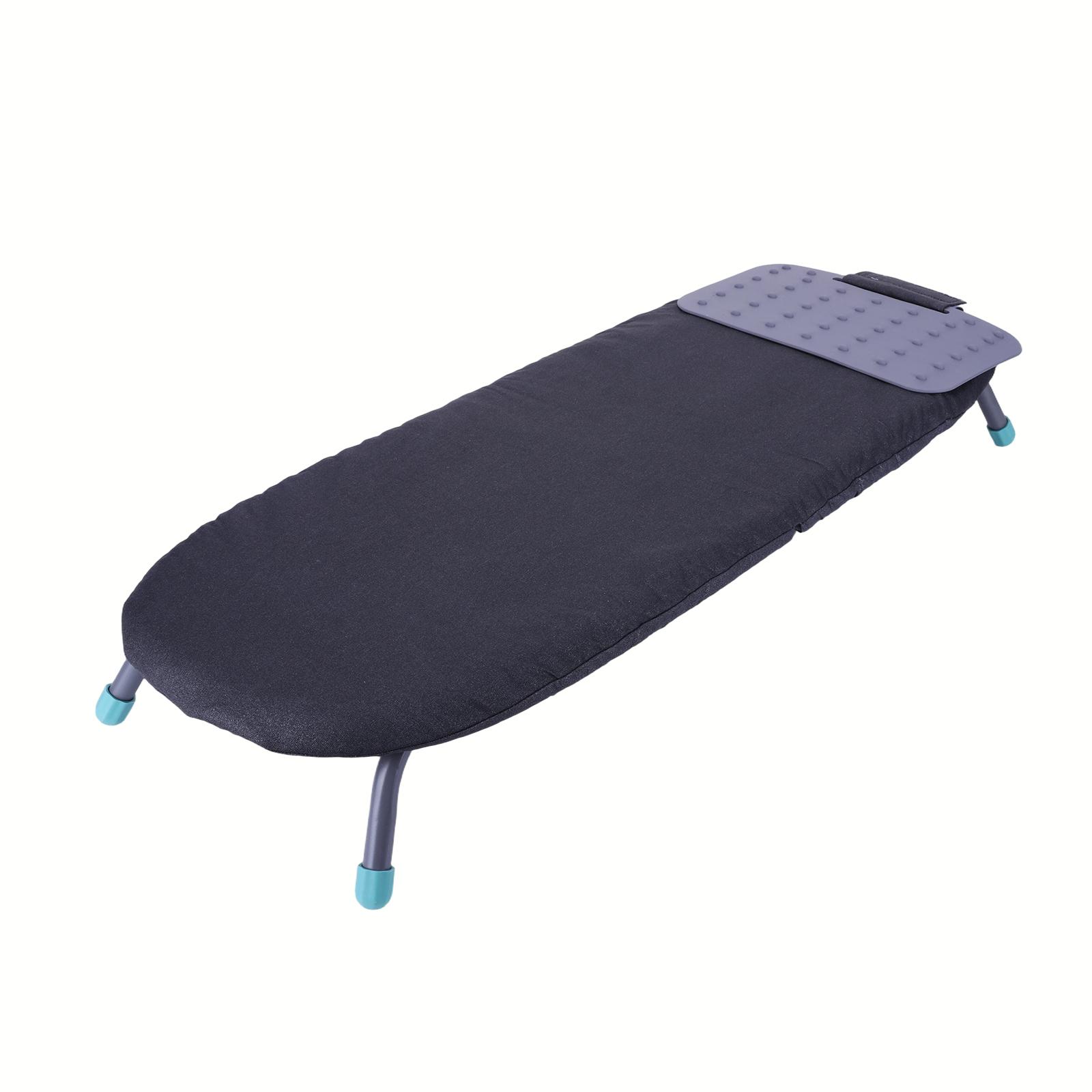 Travel Compact Ironing Table Metal Mesh Panel Space-Saving Ironing Board with Iron Mat with Non-Slip Feet Set for Dorm Rooms RVs Travel Apartments NEW