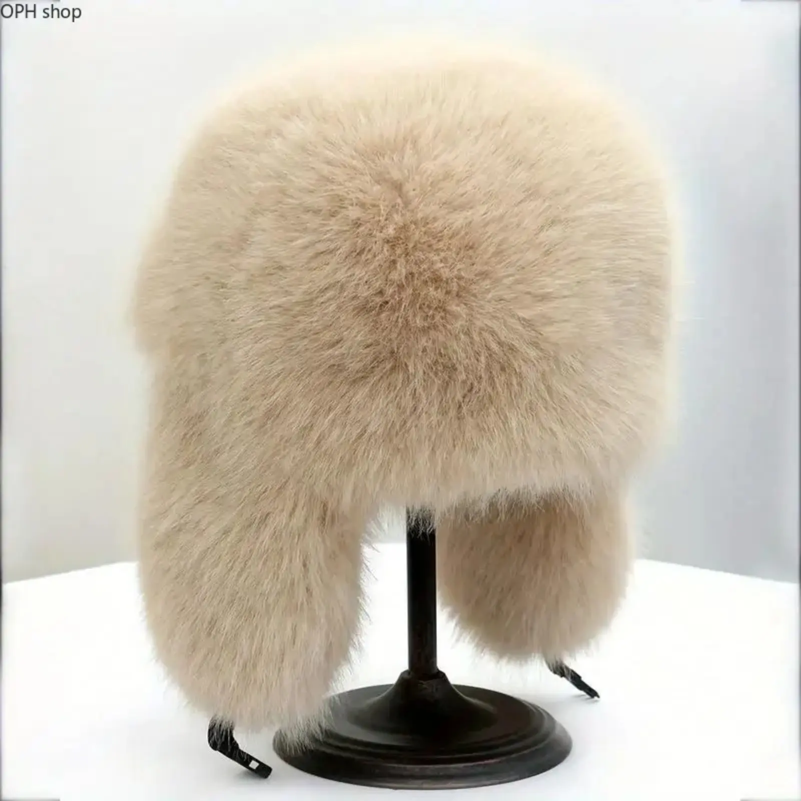 Unisex Vintage Faux Fur Ushanka Fisherman Hat - Thick Warm Ear Flap Pilot Cap, Windproof, Adjustable Hook-and-Loop, Cozy Lined for Cold Weather Ski Hiking - Fashion Winter Accessory
