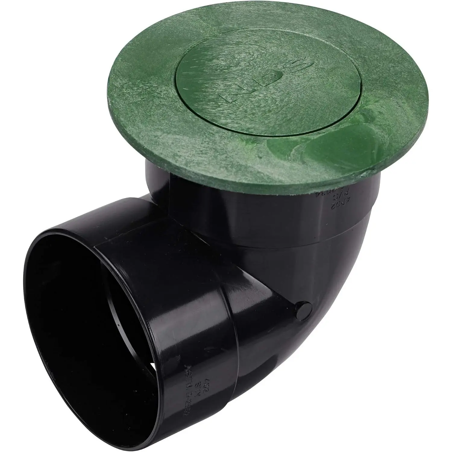 Pop-Up Drainage Emitter with Elbow for 4-Inch Sewer and Drain Pipe, Works with Catch Basins, Green