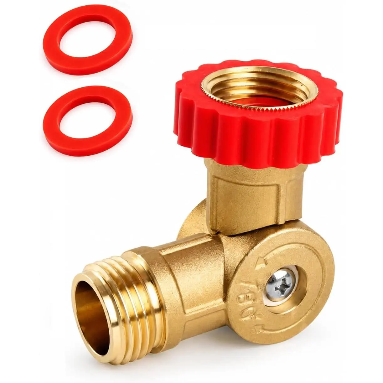 180° & 360° Garden Hose Swivel Connector, 3/4" GHT Brass Adapter | -Axis Rotating Design, Anti-Kink & Leak-Resistant Swivel Fitting for RV, Outdoor Faucet,  Wash & Garden Use