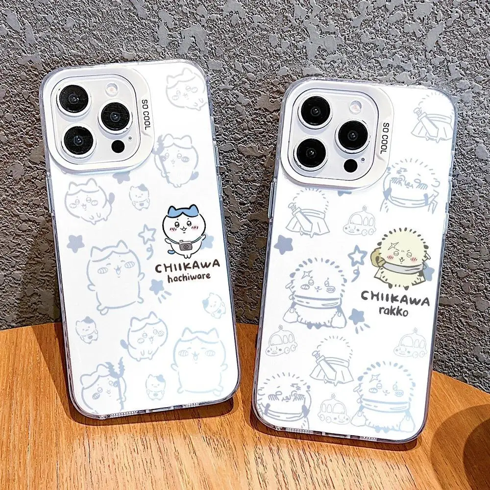 Chiikawas Hachiwares Phone Case for iPhone 17 16 15 14 Plus 13 12 11 Pro Max X Xs XR 8 7 Samsung S21 S22 S23 S24 S25 Matte Colorful Silver Hard Cover, Smartphone, Handheld