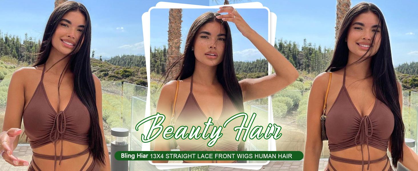 Bling Hair 13x4 13x6 Straight Wig Hd Lace Front Human Hair Wigs Transparent Lace Frontal Wig for Women Pre Plucked Natural Hairline 12-36 Inch 180% Density Dealsforyoudays