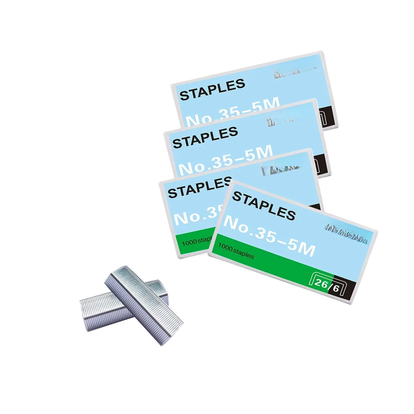 Standard ,Desktop  1/4" (26/6), Galvanised Staple 26/6 Type, 1/4" Jam Free  Chisel Point Design Staple for Office School  Stapler Stapling Refills - 4 Boxes (4000Pcs)