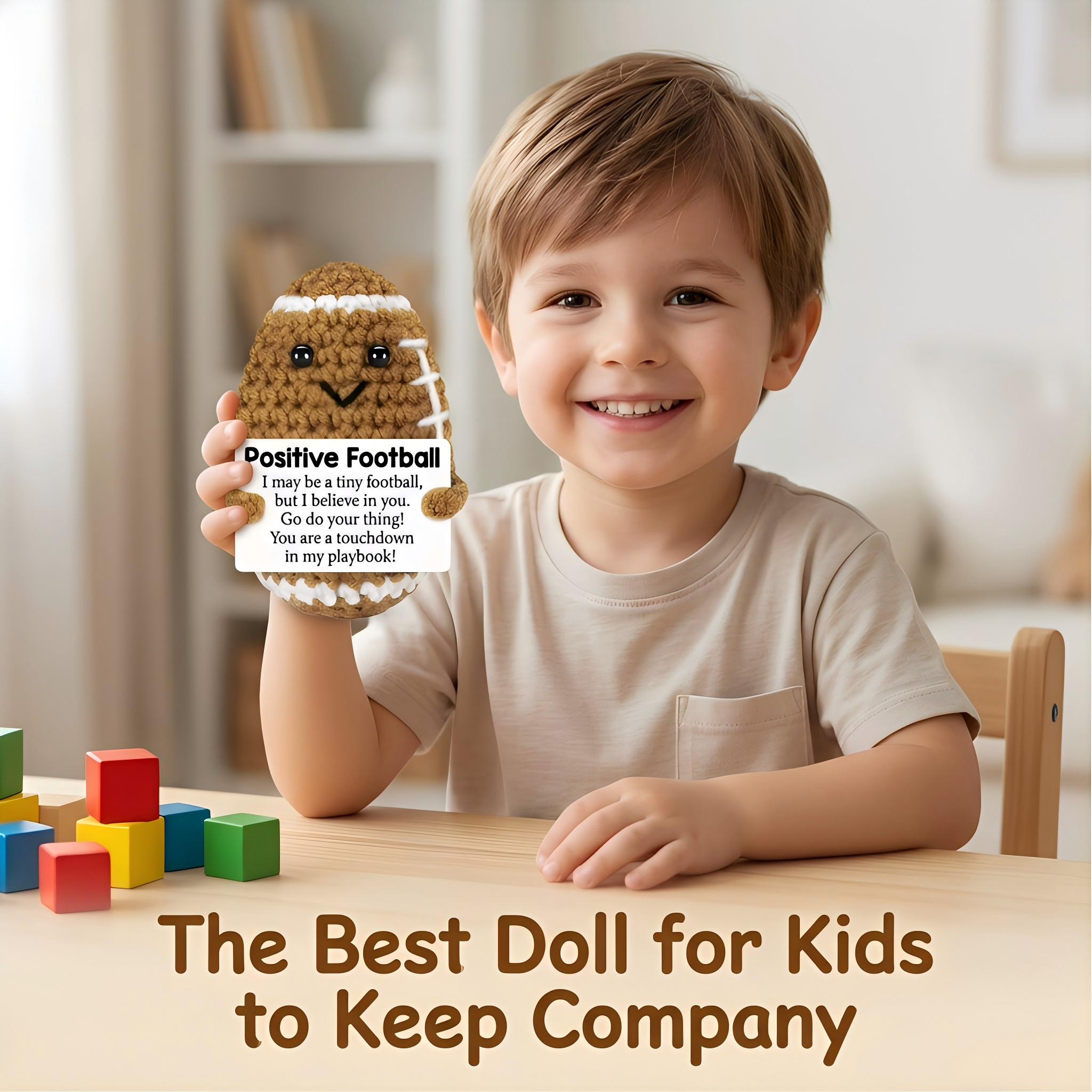 Premium Handmade Crochet Rugby Plush, Soft Skin-Friendly Stuffed Doll, Well Stitched & Durable, Healing Stress Relief Toy, Bag Charm Desk Decor, Ideal Birthday & Teacher Appreciation Gift for Women Men, Festival Photo Prop