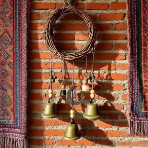 Black & White Jar Witch Protection Bells Door Knob Hanging Ornaments Wiccan Home Blessing Decor Hangable Interior Room Accessories
