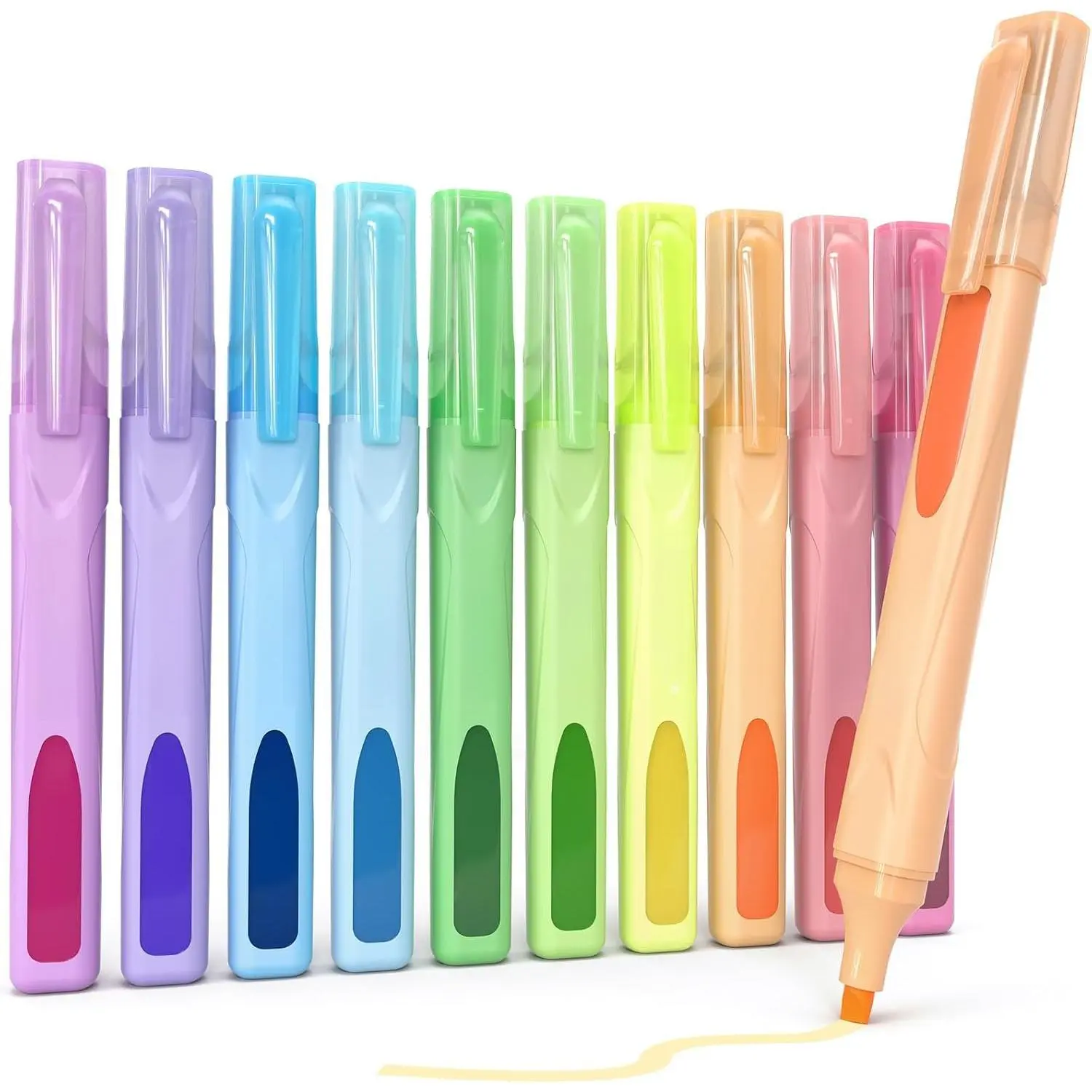 Highlighters  Colors, Classic Colors, 10 Count | Clear View Design, No-Bleed Ink, Soft Chisel Tip, Organizing, Journaling, Highlighting,  to School Supplies