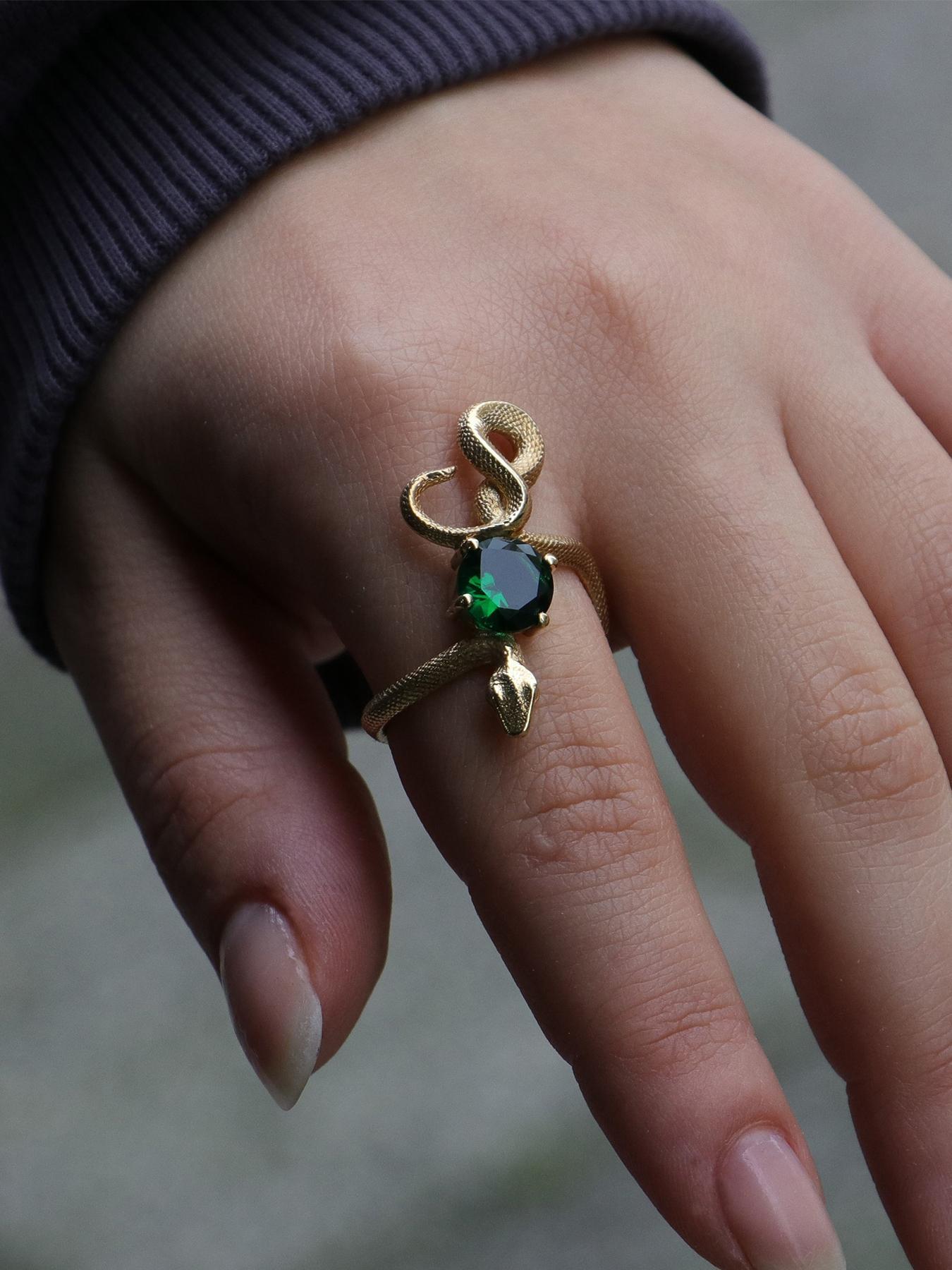 Punk Vintage Snake Design Ring, Fashion Accessories for Both Men & Women for Party, Daily Clothing Decor, Trendy All-match & Exquisite Jewelry for Birthday Gift