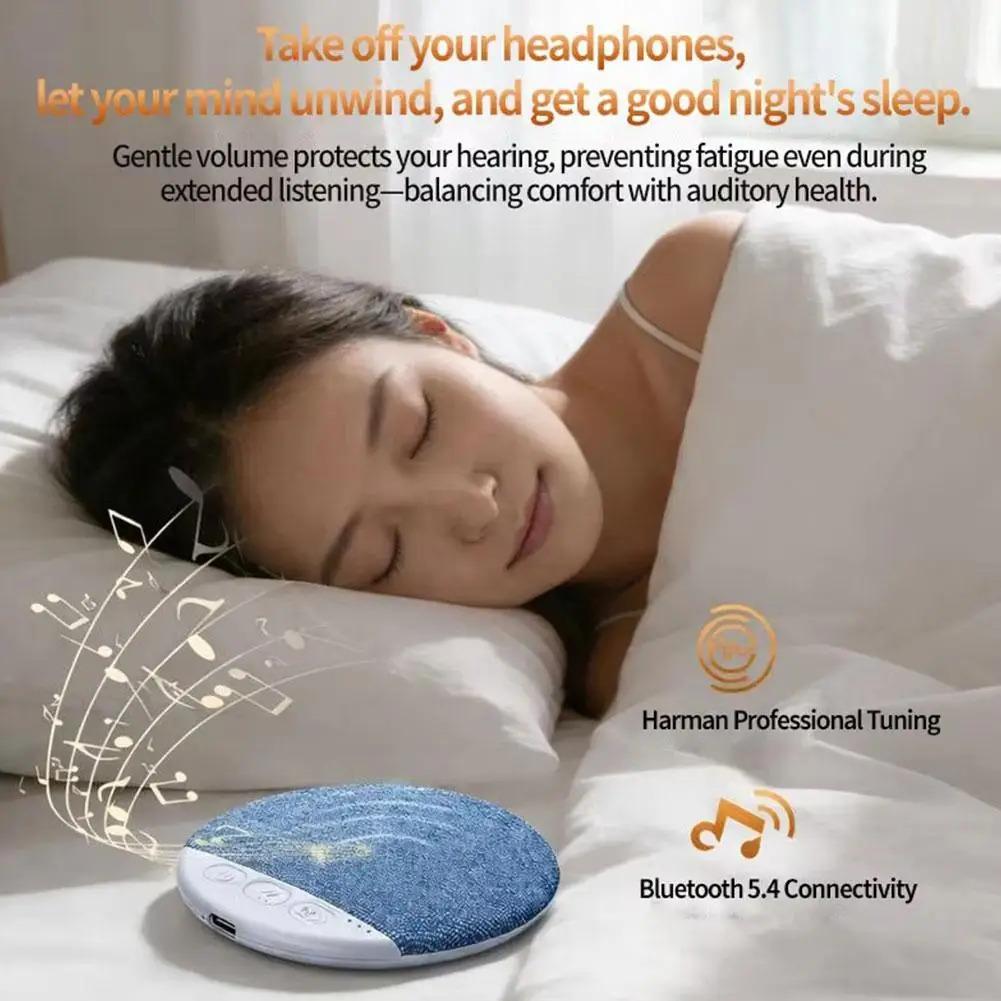 Mini Sleeping Bluetooth 5.4 Speaker Under Pillow Sound Machine With White Noise, 30/60/90 Min Timers, HiFi Stereo Sound