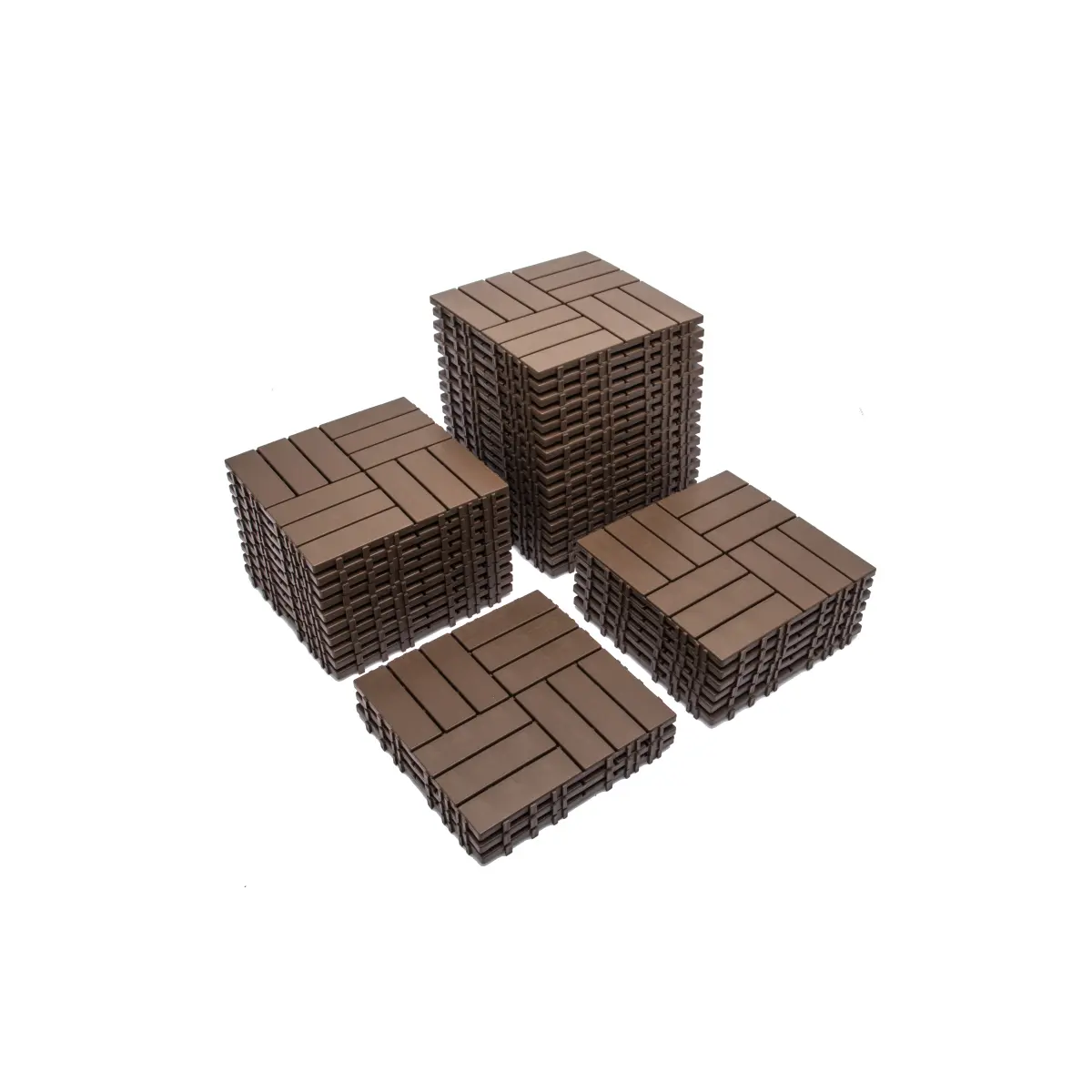 Coffee Brown 11‑Pack 11.42*11.42 Inch Plastic Interlocking Deck Tiles,9.96 Sq.Ft Waterproof Antimicrobial Non‑Toxic Outdoor Composite Flooring Tiles,Anti‑Warp DIY Snap‑Together Floor for Patio Balcony Basement Kitchen Indoor‑Outdoor